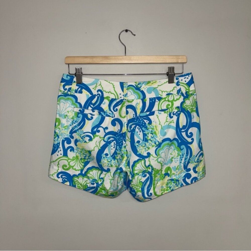Lilly Pulitzer Shorts Women's Size 2 US White Blue Green 5" Callahan Cotton - Picture 5 of 12